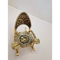 "Guld" gyngestol/askebger i metal (vintage)