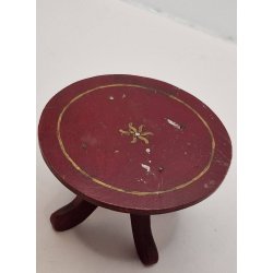 Rundt bord i tr� (vintage/med patina)