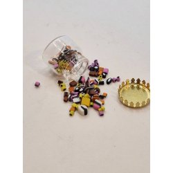 Krukke i glas med lakrids konfekt (ny/delvis hndlavet)