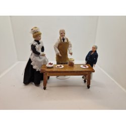 Skl i porceln med ris a mande og ske (delvis hndlavet)