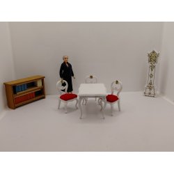 Bogreol i tr�. Lundby (vintage  ca 1960'erne)
