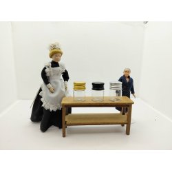 1 stk Stor krukke i glas med metal l�g (ny)