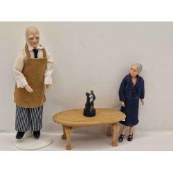 Mor og barn figur i plastik (hndlavet)