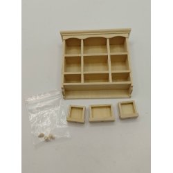 V�gskab/reol umalet tr� i original emballage (ny) 1:12