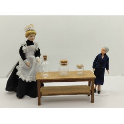 Krukke i glas med tr� l�g (ny)