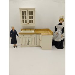 K�kken hj�rneskab i tr�. Cremefarvet (brugt/som nyt)