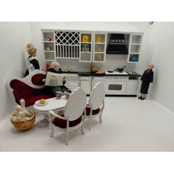 Sofa i tr� med velour (brugt)