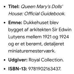 Queen Mary's doll's house official guidebook. Bog p� engelsk (ny)