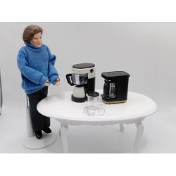 Kande med 2 glas i plastik (brugt) 1:12