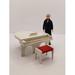 Klaver skammel i tr�. Lundby (brugt) 1:16