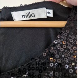 Sort kjole med palietter (brugt/fin stand)