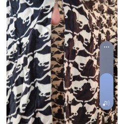 Kjole i sort og hvid med katte. (Ny) Str 46