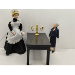 3 armet lysestage inkl lys. I metal (ny) 1:12