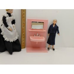 H�ndvask og spejl i plastik. Jean (brugt)
