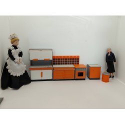 K�kken reol i plastik. Jean (brugt + malet) 1:18