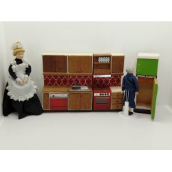 K�kken modul med komfur. Lundby (brugt/lidt defekt)