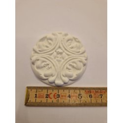 Rosette i gips (hndlavet) (6 cm)