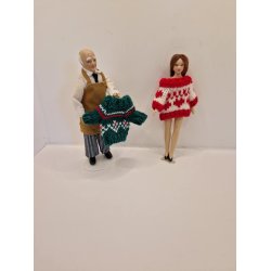 Rd og hvid strikketrje (ny)