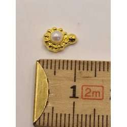 Pynt i metal med perle (ny)