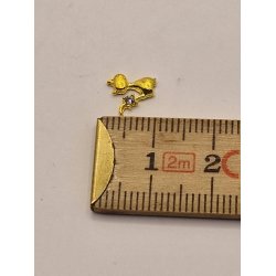 Kat i metal med "diamant" (ny)