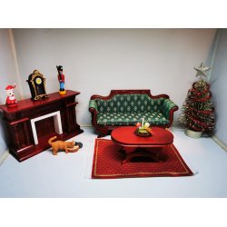 Juledekoration med rd kugle (hndlavet)