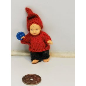 Julebaby i hndstrikket tj (hndlavet)