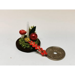 Juledekoration med rd kugle (hndlavet)