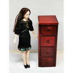 Arkivskab med skuffer i maghoni (nyt)