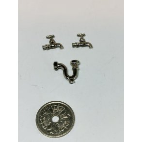 Vandhaner og aflb til dukkehus scala 1:12