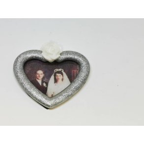 Brudebillede med slv rammer (hndlavet)