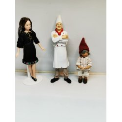 Kkkenchef i resin til dukkehus scala 1:12 (ny)