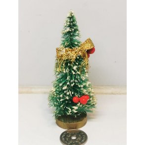 Juletr med sne, br og sljfe