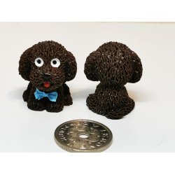 Hund i resin, mrkebrun (ny)