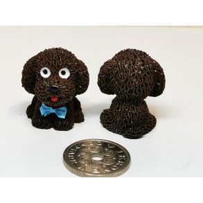 Hund i resin, mrkebrun (ny)