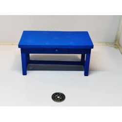 Bord i bl til dukkehus scala 1:12 (brugt)