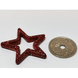 Rd stjerne med glimmer (ny)