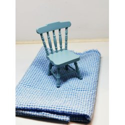 Stof i lysebl og hvid 29 x 29 cm