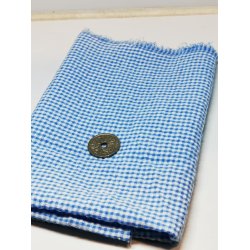 Stof i lysebl og hvid 29 x 29 cm