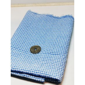 Stof i lysebl og hvid 29 x 29 cm