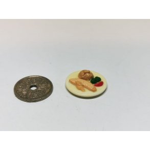 Tallerken med indhold (brugt)