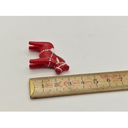 Rd Dalahest i plastik (brugt) 3 cm
