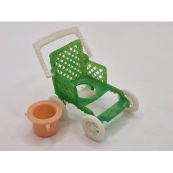 Potte stol/vogn I plastik (gammel)