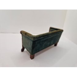 Sofa i mrkegrn velour (antik)