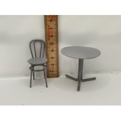 Caf st i metal til dukkehus 1:18 (brugt)