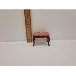 Skammel i tr med stof pude (brugt)