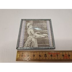 Billede med tin ramme (hndlavet) 7 x 7 cm