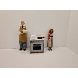 Hvid gryde med bl kant inkl lg (ny)