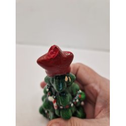 Juletr med lys i porceln (brugt/lidt defekt)