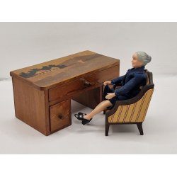 Skrivebord i tr (vintage)