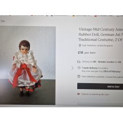 Ari dukke i national dragt (vintage ca 1950'erne) 10,5 cm